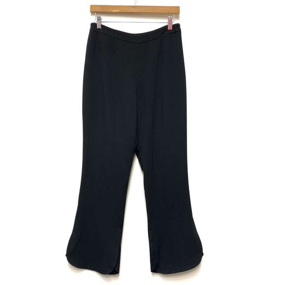 Prada Bootcut Flare Slit Ankle Dress Pants Size 40 Black‎ Side Zip Crepe Viscose - Picture 1 of 6